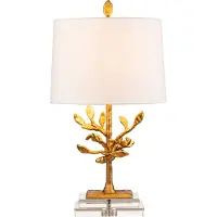 Gilded Nola Elstead Audubon Park Tischleuchte E27 Gebeiztes Gold Creme