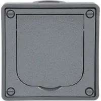 Busch-Jaeger 2011-0-3871, CEE 7/3, 2P+E, Schwarz, Grau, Aluminium, Kunststoff, 250 V, 16 A