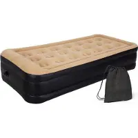OEM Elektrisch opblaasbaar luchtmatras – Dubbellaags, compact, voor binnen en buiten – Comfortabel logeerbed voor gasten, camping en vakantie
