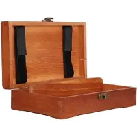 OEM Massivholz-Stiftebox, Holzbox mit klappbarem Deckel, Holzstiftebox für Kinderzeichnungen, 20 x 11,5 x 4,6 cm