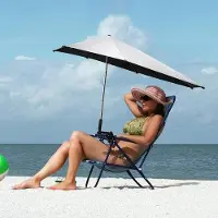 OEM XL-Strandsonnenschirm mit 117 x 111 cm, UPF 50+, universeller Griff, 3 Sektionen, Höhenverstellung, ideal für Stuhl, Golfwagen, Kinderwagen, Terrasse