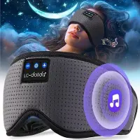 OEM Slaapmasker mit Kopfhörer Bluetooth V5.4, atmungsaktives Kissen für Damen und Herren, waschbares Baumwoll-Überzug mit Mikrofon für Reisen/Yoga/Meditation