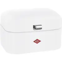 Wesco Brotkasten "Single Grandy - Brotdose", weiß (weiß matt), B:26,8cm H:17,5cm L:22cm, Stahlblech, Lebensmittelaufbewahrungsbehälter, Brotkasten, Lüftungslöcher auf der Rückseite, Metallschaniere