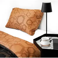 COFI Bettwäsche aus 100% Baumwolle mit Kissen- und Deckenbezug in Hexagon Design 155x200 cm
