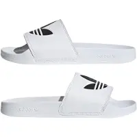 Adidas Originals Badesandale ORIGINALS "LITE ADILETTE", Herren, Gr. 40,5, schwarz-weiß (cloud weiß, core schwarz, cloud weiß), Synthetik, clean, Schuhe Badesandale, Badelatschen