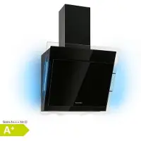 Klarstein Dunstabzugshaube Kopffrei, Abzugshaube, Dunstabzugshaube mit Aktivkohlefilter, Abluft Dunstabzugshaube, Aluminium-Fettfilter, Leiser Umluftbetrieb, 550 m³/h, 65 W, LED, 60 cm,Schwarz