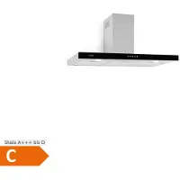 Klarstein Darya Dunstabzugshaube Wandhaube, , 90 cm, 310 m³/h Abluft, 2 Aluminium-Fettfilter, 66 dB, Edelstahl, Umluftbetrieb möglich, schwarze Acrylglas-Front, silber