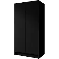 MargaretHadas24 Margaret Hadas24 Drehtürenschrank Goya 100 cm (schwarz) Kleiderschrank, Push-to-Open, großer Stauraum, Regale, Kleiderstangen