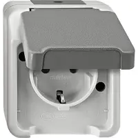 Merten MEG2300-8029 - CEE 7/3 - CEE 7/4 - Grau - Thermoplast - IP44 - 250 V