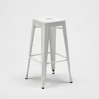 AHD Amazing Home Design Barhocker 76cm aus stahl metall für bar und küche Steel Up - Weiß