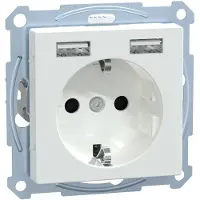 Merten Schutzkontakt-Steckdose mit USB-Ladegerät, 16 Ampere, 250 Volt