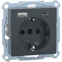 Merten ME SM 2367-0414 - System M Steckdose mit USB-Ladegerät Typ A+ C