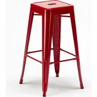 AHD Amazing Home Design Barhocker 76cm aus stahl metall für bar und küche Steel Up - Rot