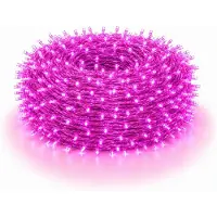 Rosikey 30M 300LEDs 8 Modi Lichterkette Strom LED Weihnachten Lichterkette Transparente Kabel Zimmer Deko Licht Party Garten Weihnachtsbaum Beleuchtung, Rosa