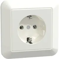 Merten SCHUKO-Steckdose pws/gl volle Abdeckplatte MEG2301-1019