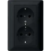 Gira Schuko-Steckdose 2f. sw mit Vollplatte 0783005 (0783005)