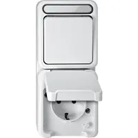 Merten MEG3494-8019 - CEE 7/3 - CEE 7/4 - Weiß - IP44 - 250 V - 16 A