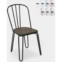 AHD Amazing Home Design Stuhl für bar- und küche aus stahl im industriestil Ferrum - Schwarz