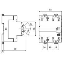 Gewiss GWD4539 GWD4539 Fehlerstrom-Schutzschalter 63 A 400 V