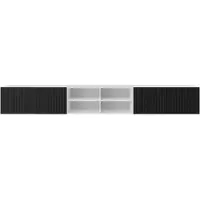 MargaretHadas24 Margaret Hadas24 TV-Schrank Noe IV Fernsehschrank TV-Lowboard 300 cm Hängend modernes Design Wohnzimmer Wandmontage, TV Möbel weiß, schwarz