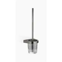 Dornbracht Toilettenbürstengarnitur, Wandmodell, Glas aus Kristallglas, 83900970-99, Farbe: Dark Platinum matt