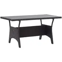 StarTech.com Gartentisch für draußen - Rechteckiger Tisch - Geflochtenes Polyrattan - 120x70x66 cm - Witterungsbeständig - Schwarz