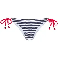 s.Oliver Bikini-Hose "Elain", Damen, Gr. 38, N-Gr, schwarz-weiß (marine, weiß), Recycling-Polyamid, geringelt, Badehosen Bikini-Hose, mit kontrastfarbigen Zierringen, Topseller