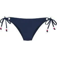s.Oliver Bikini-Hose "Beverly", Damen, Gr. 42, N-Gr, blau (marine), Recycling-Polyamid, unifarben, Badehosen Bikini-Hose, mit kontrastfarbigen Zierringen