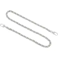 OEM Lederriem mit Geldbörse und silberner Kette, grau