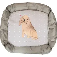 Mr. & Mrs. Panda Hundekissen Bloodhound Lebensretter - Grau Pastell - Geschenk, St. Hubertushund, Hundematte, Muttertag, Hund, Valentinstag, Weihnachten, Bluthund