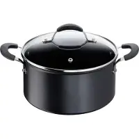 Lagostina 012165031826, Rund, Schwarz, Aluminium, Titan, Schwarz, Elektro, Gas, Induktion, Keramik, Halogen