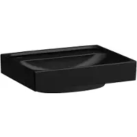 Laufen MEDA Handwaschbecken, unterbaufähig, 450x350mm, ohne Hahnloch, mit Überlauf, H8151117161091, Farbe: Schwarz Matt