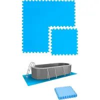 Eyepower 1 m² Poolunterlage - 4 EVA Matten 50x50 - Unterlegmatten Set - Pool Unterlage
