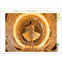 CALVENDO Puzzle, "Ballerina im Tunnel der Noten" – Das erste Geräusch | 1000 Teile, fertige Größe: 64 x 48 cm | Fotopuzzle für entspannte Stunden