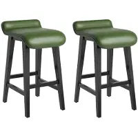 StarTech.com Barhocker 2er Set - Tresenhocker - 66,5 cm Sitzhöhe - niedrige Rückenlehne - Fußstütze - Metallgestell - Grün