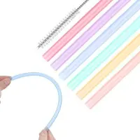 OEM Silikonreprodukt-Trinkruten - umweltfreundliche, BPA-freie Ersatzruten mit Einheitsbürstchen für die Reinigung - Durchmesser 6 mm.