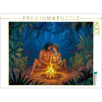 CALVENDO Puzzle: Jane und Tarzan finden wahre Nähe | 1000 Teile, fertige Größe: 64 x 48 cm | Fotopuzzle für entspannte Stunden