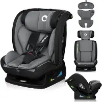 Lionelo Autokindersitz Izzy i-Size von 40 bis 150 cm, 13 Verstellstufen, RWF FWF, R129 i-Size STANDARD - Grau