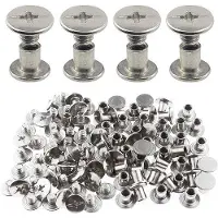 OEM Kugelkopf-Klinknageln-Kit - 50er-Pack | Schrauben-Nägel Klinken | Rundkopf-Stud-Schrauben für Leder-Accessoires, Buchbinderarbeiten und Fotoalbum-Bindung.