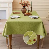 OEM Wasserdichtes Salontisch- und Essztisch-Tischtuch, rechteckig, 140x180 cm, grün, polyester, wasserdicht, kratzfest, für Wohnzimmer, Esszimmer, Balkon, Garten