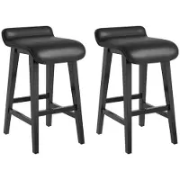 StarTech.com 2er Set Barhocker 67 cm - Tresenhocker für Küche - Niedrige Rückenlehne - Fußstütze - Metallgestell - Für Küchentheke und Kochinsel - Schwarz