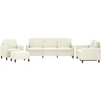 vidaXL 4-tlg. Sofagarnitur Creme Samt