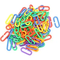 Gistuch Kunststoffkette Vogelspielzeug CClips Haken Links Papagei pädagogisches Kauen