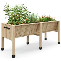 StarTech.com Erhöhtes Pflanzbeet aus Holz - Hochbeet mit Beinen - Mit Haken - Inkl. Vlies-Einsatz - 183x60x77 cm - Für Gemüse, Balkon und Garten