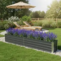 StarTech.com Hochbeet Garten - Hochbeet Metall 320x40x45 cm - verzinkter Stahl - offener Boden - anthrazit