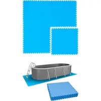 Eyepower 7,6 m² Poolunterlage - 12 EVA Matten 81x81 Pool Unterlage - Unterlegmatten Set