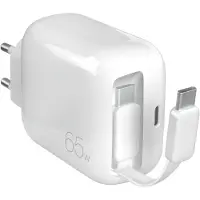 Puro GaN-Wandladegerät mit 65 W und einziehbarem USB-C-Kabel von MiniPro für Smartphones, Tablets und Laptops