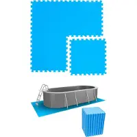 Eyepower 15 m² Poolunterlage - 64 EVA Matten 50x50 Pool Unterlage - Unterlegmatten Set