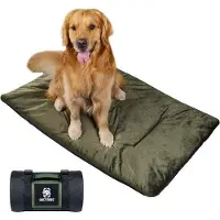 OEM Hundefußmat 110 cm x 68 cm, warmes, beiges Fleece-Hundekissen für große und mittelgroße Hunde, leicht zu transportieren, zum Camping und Außenbereich geeignet, umkehrbar und reißfest.