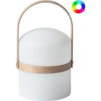 Beliani Outdoor Tischlampe LED Weiß Kunststoff IP54 Wasserfest mit Fernbedienung Moderne Gartenbeleuchtung Außenleuchte Tischleuchte